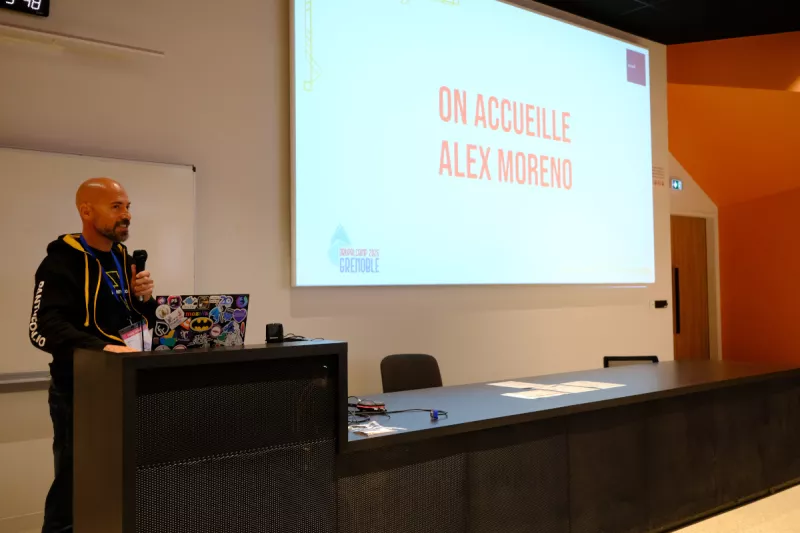 Alexandre Moreno pour sa keynote au DrualCamp Grenoble 2026